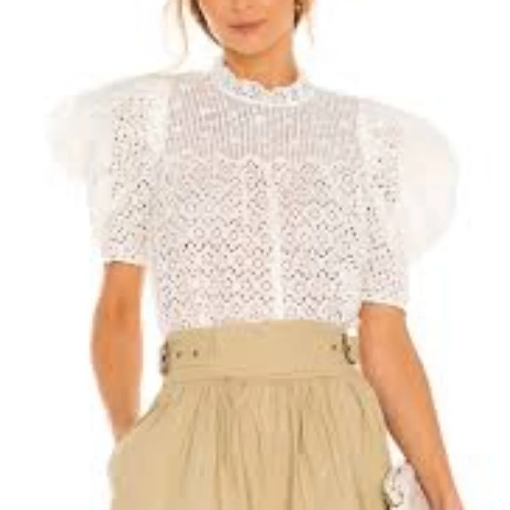 Ulla Johnson Mae Eyelet Blouse 2 - Picture 4 of 12
